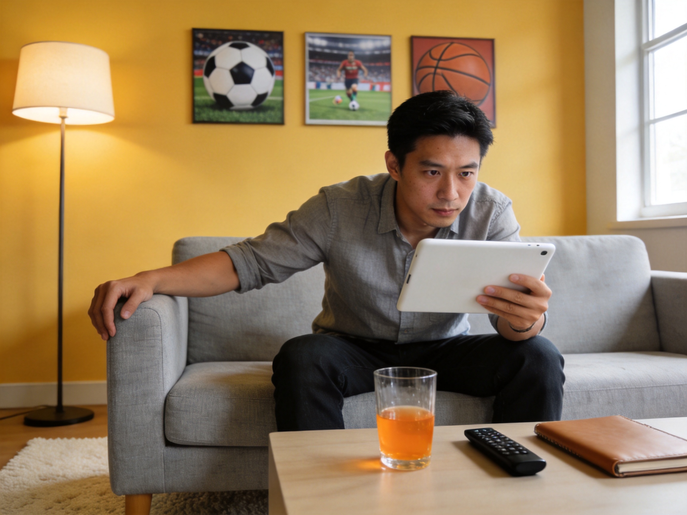 观赛指南场景图，展示用户按时间与球队安排观赛浏览的实际使用情形